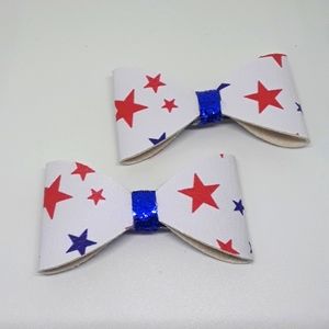 3in faux leather bows
